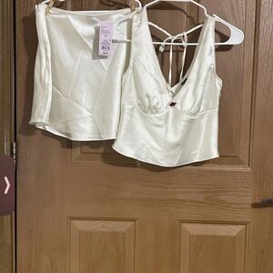 Wild Fable Cream Mini skirt And tank